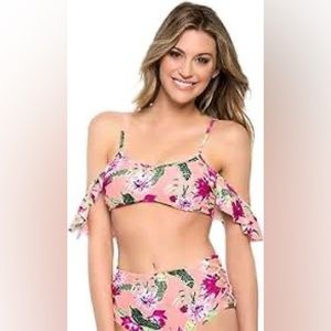 Tori Praver gorgeous two piece bathing suit designed in Hawaii.Stunning pattern